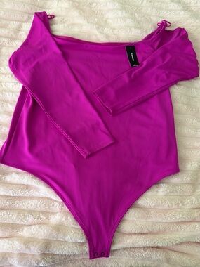 Express Fuchsia Long-Sleeve Bodysuit